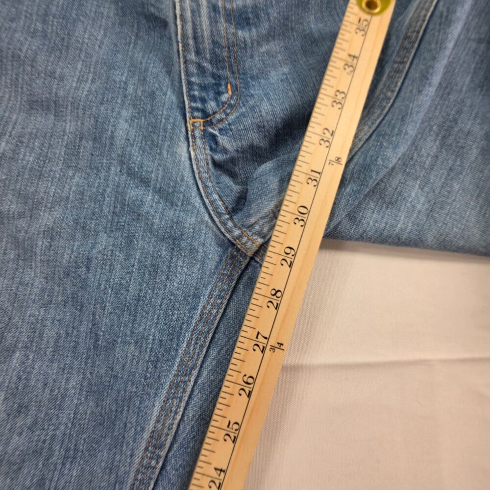 Carhartt Relaxed Fit Jeans Mens 38x30 Light Wash Distressed Workwear Denim Pants - Picture 7 of 14
